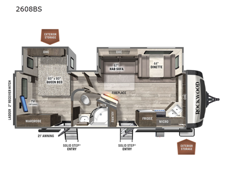 Thumbnail Photo undefined for 2022 Forest River Rockwood 2608BS